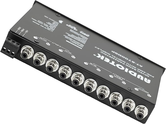 Audiotek 8700DSP 1/2 Din 7 Band Car Audio Equalizer EQ Front, Rear + Sub Output, Up to 7V RMS of Output, Gold-Plated RCA connectors for Best Audio Output for Car, Boat, RV, RTV, Motorcycle