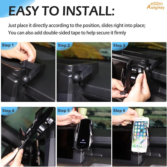 Car Center Console Dash Storage Tray With Phone Mount Compatible with Toyota Tacoma 2026 2025 2024, Dashboard Organizer Tray Mobile Phone Holder Storage Box Insert Accessories, Only Fit 8-inch Screen