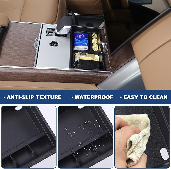 Center Console Storage Box Tray Compatible with Land Rover Range Rover Vogue 2023 2024 2025 2026 Accessories, Center Console Organizer Tray Front Gear Shift Panel Storage Box