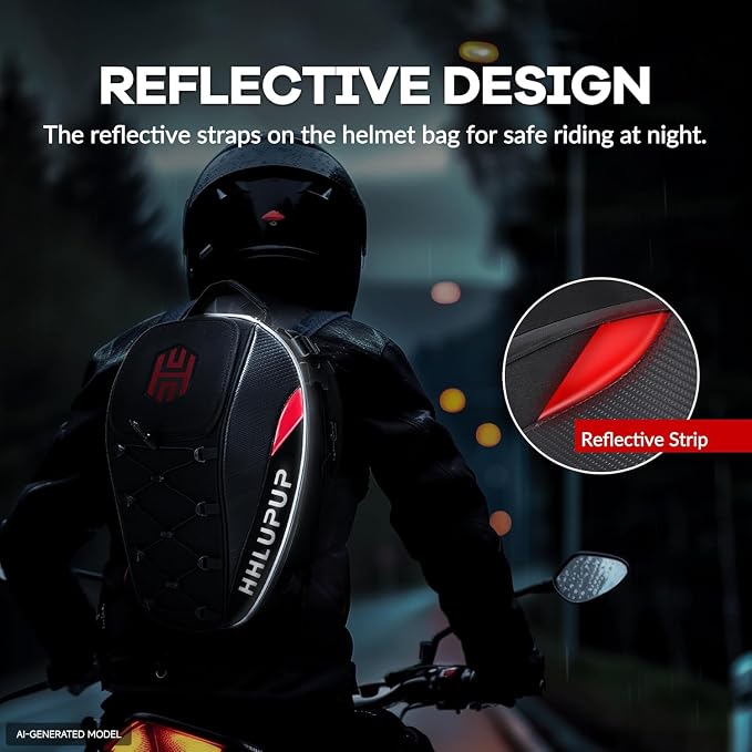 38L Motorcycle Tail Bag Seat Helmet Large Capacity Motorcycle Backpack Waterproof Luggage Bag Red