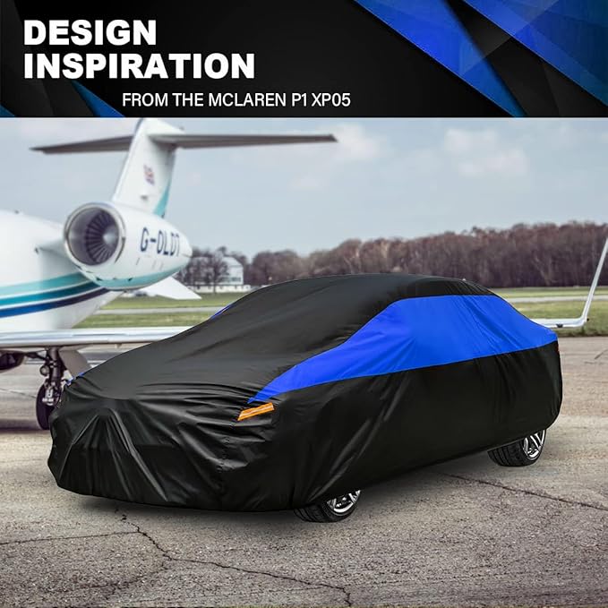 GUNHYI Car Cover for Automobiles All Weather Waterproof, Universal Fit Sedan Buick Roadmaster/Riviera, Chevrolet Caprice, Ford Crown Victoria, Cadillac DTS etc, Length Up to 218 Inch
