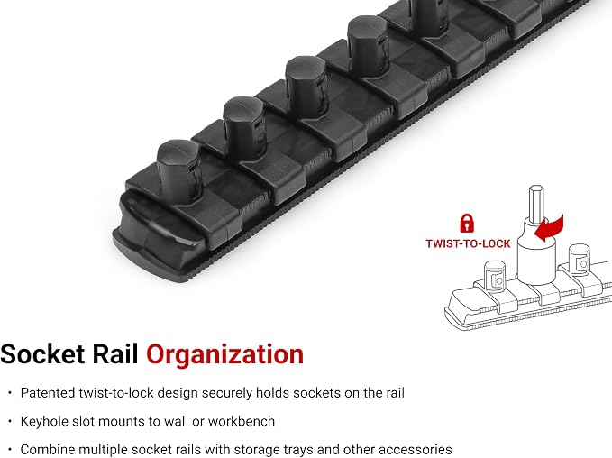 TEKTON 3/8 in Drive Hex Bit Socket Set with Rail, 8-Piece (1/8-3/8 in) | SHB91106