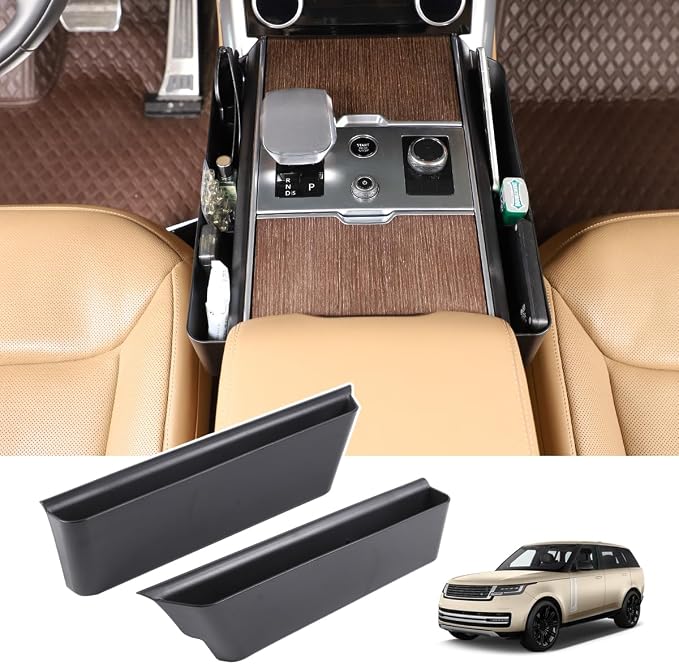 Car Shifter Storage Box, Gear Shift Console Side Tray Organizer Compatible with Land Rover Range Rover Vogue L460 2023-2026 Interior Storage Accessories (Left+Right)