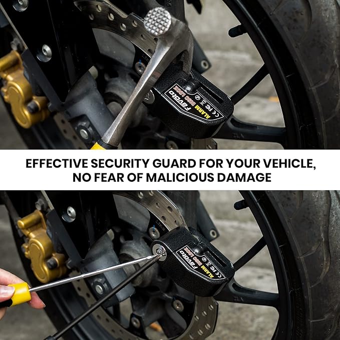 Favoto Motorcycle Cover 96.5 inches Length + Favoto Alarm Disc Lock, 3 Keys and 18 Batteries