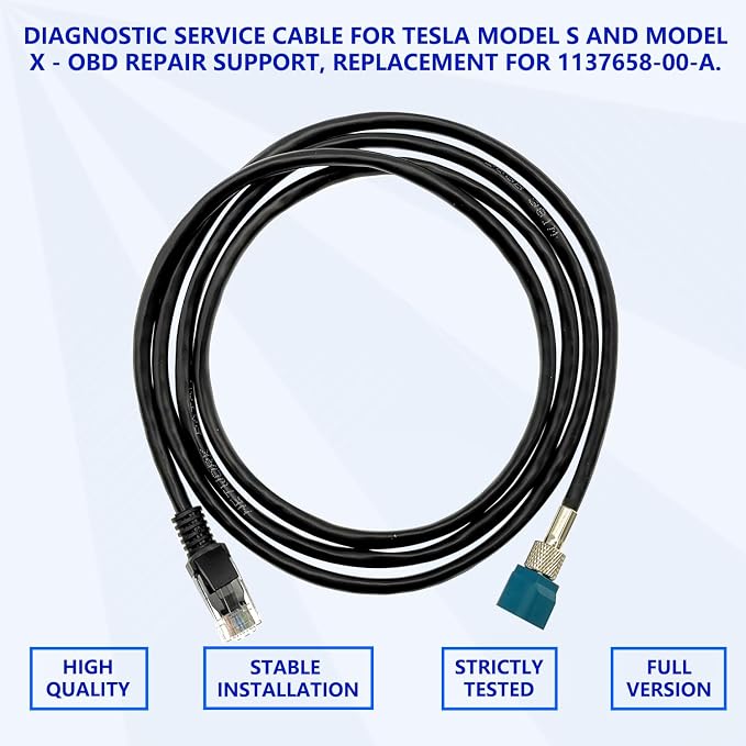 ZKTOOL Diagnostic Service Cable for Tesla Model S and Model X - OBD Repair Support, Replacement for 1137658-00-A.