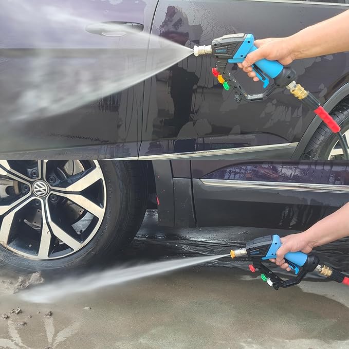 GDHXW 5000 PSI High Power Pressure Washer Gun with Swivel,with Foam Cannon 2 Adapter 5 Pressure Washer Nozzles