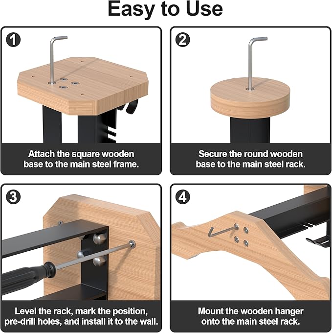 JAGASOL Motorcycle Helmet Holder Wall Mount, Heavy-Duty Tactical Helmet Accessories, Versatile Wall Rack for Motorcycle and Football Gear Storage, Space-Saving Design