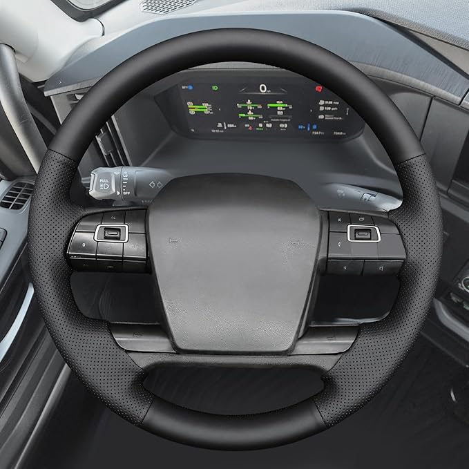 MEWANT Hand Sewn Steering Wheel Cover Wrap for Volvo VNL VNR FM FH 2017-2025 Steering Wheel Accessories for Volvo FM