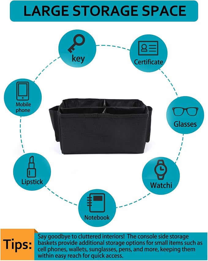 CHEAYAR Glove Box Dividers Organizer Compatible with Toyota Tacoma 2016 2017 2018 2019 2020 2021 2022 2023, Insert Compartment Center Console Tray Secondary Storage Accessories (Glove box bag)