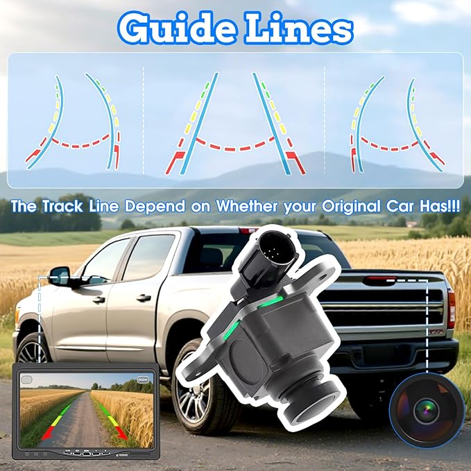 Rear View Backup Camera Compatible with 2013-2015 Dodge Ram 1500, 13-15 Ram 2500, 13-15 Ram 3500, 13-17 Viper Replace 56038978AL, 56038978AK, 56038978AJ, 56038978AI, 56038978AH