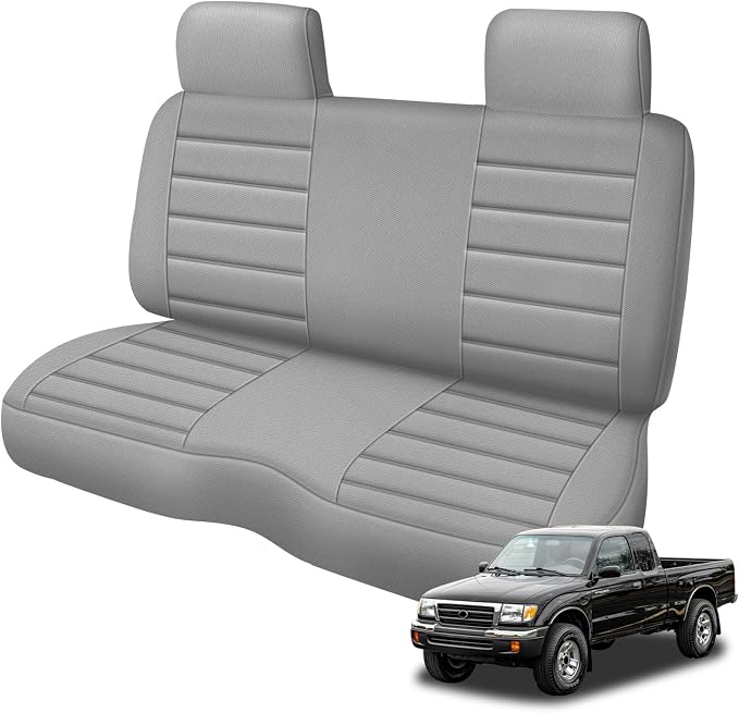 Truck Seat Cover Compatible with 1995-2004 Toyota Tacoma Front Bench Seat with Molded Headrest and Small Notched Cushion, Knitted Fabric