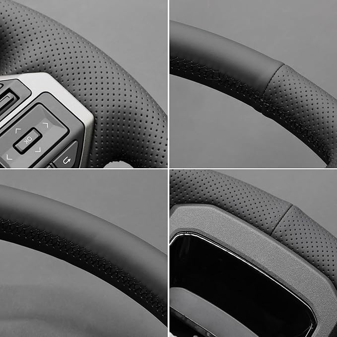 MEWANT Hand Stitch Steering Wheel Cover for Toyota Land Cruiser 2024-2026, Custom Fit DIY Wrap Interior Accessories