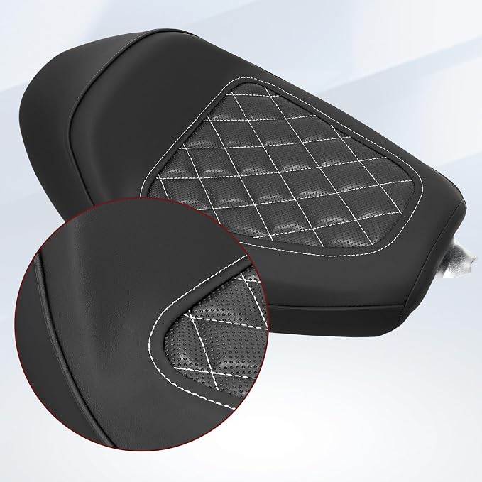 Front Driver Rider Solo Seat for Harley Sportster Iron 883 1200 XL883 XL1200NS Forty-Eight XL1200X 2010-2022,White