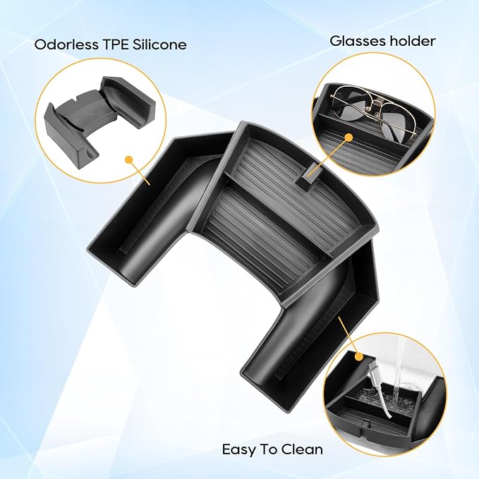 LFOTPP for VW ID.4 Center Console Organizer for 2023 2024 2025 2026 VW ID.4 (Standard/S/S Plus/Pro/Pro S/Pro S Plus) OEM Fit, Non-Slip Waterproof Interior Accessories