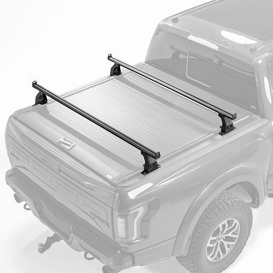 65.4'' Adjustable Truck Bed Rack Cross Bars(2-Pack) for Mid-Size Trucks, T-Slot Tonneau Cross Bars Compatible with Retractable Hard Tonneau Covers |Top Slide Mount Truck Bed Rack