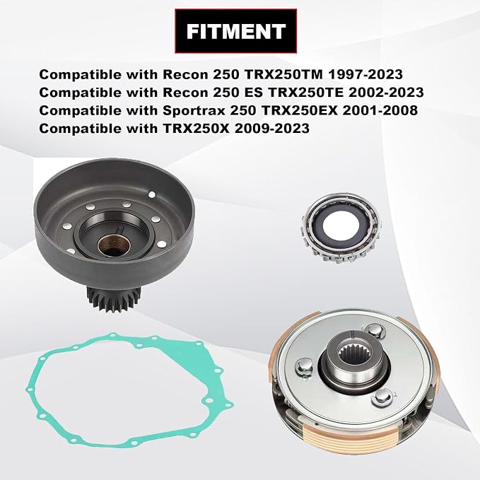 Wet Clutch Carrier Drum Housing Compatible with Honda Recon 250 TRX250TE TM TRX250EX/X 97-23