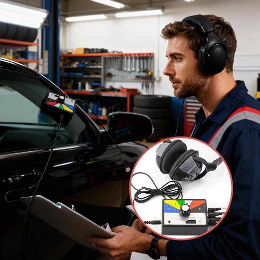 Chassis Ears Automotive Stethoscop Kits with Headphones, 6 Channel Car Engine Noise Finder Mechanic Stethoscope with Headset
