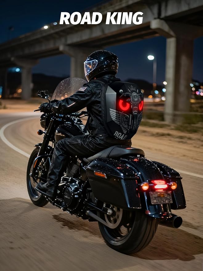 Gelrova Motorcycle Backpack with LED Eyes, MultiColor