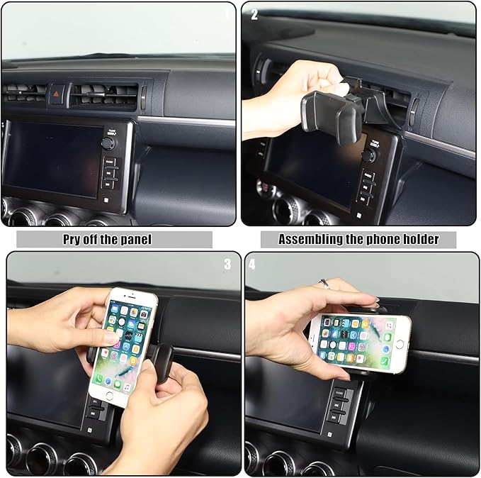 HAPPYHORSE Car Phone Mount Compatible with Toyot@ 86/Subaru BRZ 2022-2024 Car Central Control Right Side Mobile Phone Bracket Phone Holder Phone Mount with Self-Adhesive Base Accessories (Type A)