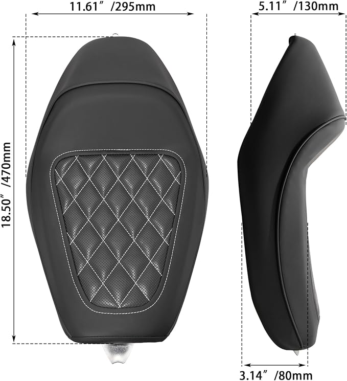 Front Driver Rider Solo Seat for Harley Sportster Iron 883 1200 XL883 XL1200NS Forty-Eight XL1200X 2010-2022,White