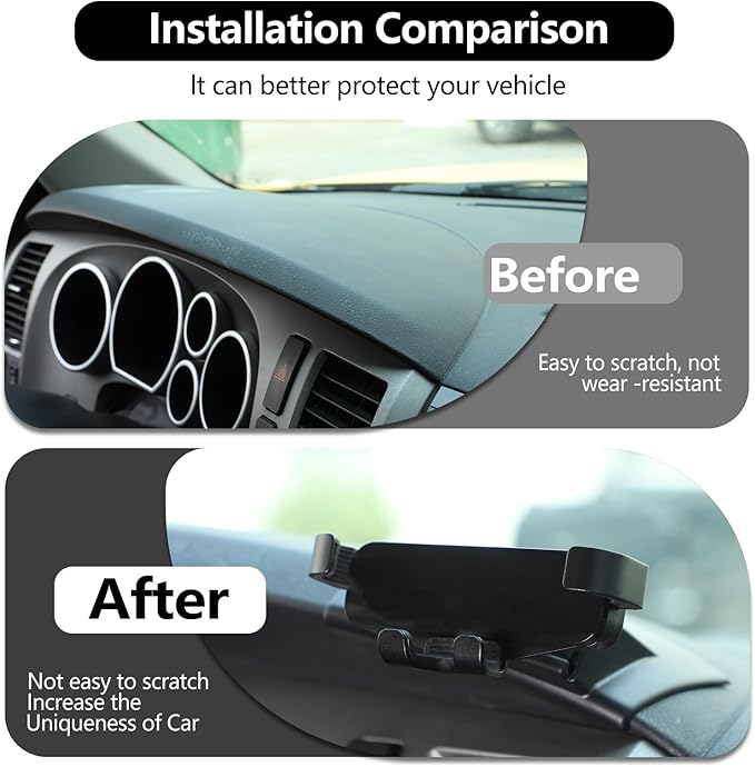 HAPPYHORSE Car Phone Mount Compatible with Toyot@ Tundra/Sequoia 2007-2013 Central Control Navigation Cell Phone Holder Dash Clip Dash Panel Mobile Phone Bracket Stand Accessories (Style B)