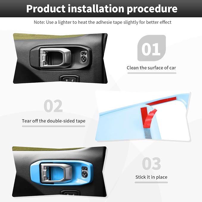 21PCS Light Blue Interior Trim Kits Fit for 2018-2023 Jeep Wrangler JL JLU & Gladiator JT 4Door Interior Decor Accessories Dashboard AC Headlight Switch Roof Speaker Inner Door Bowl Steering Button