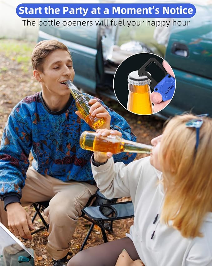 ExtreLife Keychain, Works with Apple Find My, Bottle Opener, Carabiner Car Key Chains with Gps Tracker