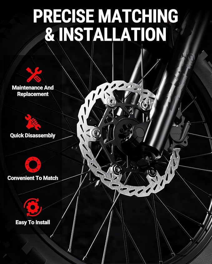 Floating Front Disc Brake Rotor(220mm),Aircraft Aluminum Core,Stainless Steel MTB Brakes Rotors with 6-Hole,Thickness 2.3mm,for Talaria Sting R MX3,MX4,Light Bee X,Segway X160/X260 (Front)