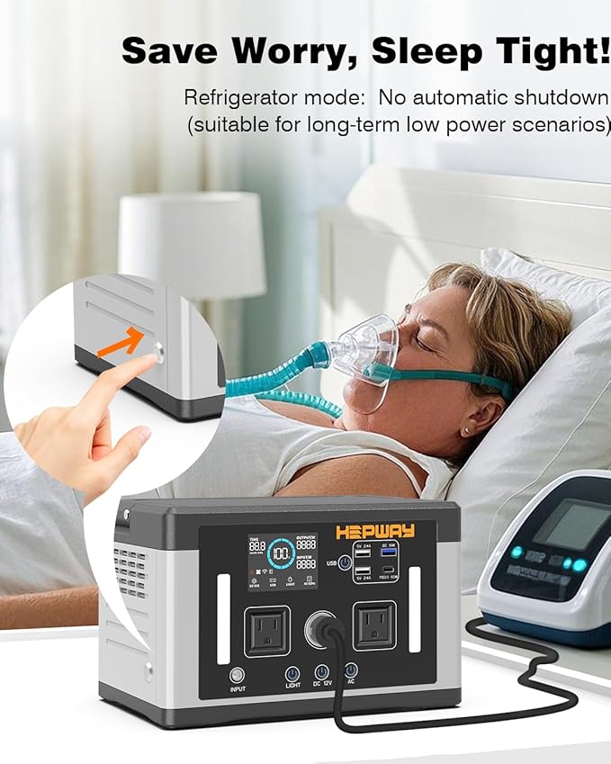 Portable Power Station 700W, 577Wh Battery Solar Generator, Power Bank 110V/ Surge 1000W Pure Sine Wave 2 AC Outlets with PD 60W USB-C Fast Charging for CPAP Camping, Hurricane Emergency, RVs