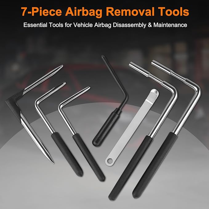 12-Piece Airbag Removal Tool Kit, Professional Airbag Disassembly Wrench Set with Torx Bits & Pry Tools, Heavy-Duty Steel Airbag Removal Tool Set for Auto Repair & Garage Maintenance
