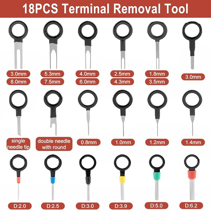 Automotive Electrical Disconnect Pliers Kit with 7 Pliers, 18 Terminal Removal Tools, Digital Voltage Test Pen & Storage Bags, Electrical Connector Removal Tool for Roadside Repairs on Most Cars