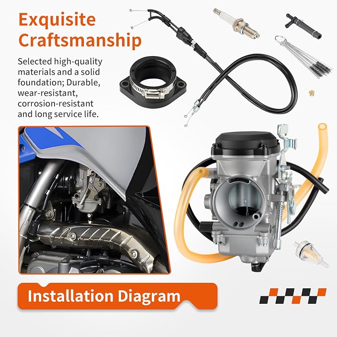 Carburetor Assembly + Throttle Cable w/Intake Manifold For Kawasaki KLR 650 KLR650 2008-2018 (All Edition) 15004-0073 15003-0118 15004-0050