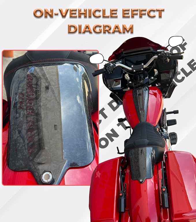 Passenger Seat Cover Rear Seat Cowl Compatible with Harley Touring Road Glide,CVO Road Glide,CVO Road Glide ST,Street Glide,CVO Street Glide,Street Glide Ultra 2023-2025 (Forged Carbon Fiber)