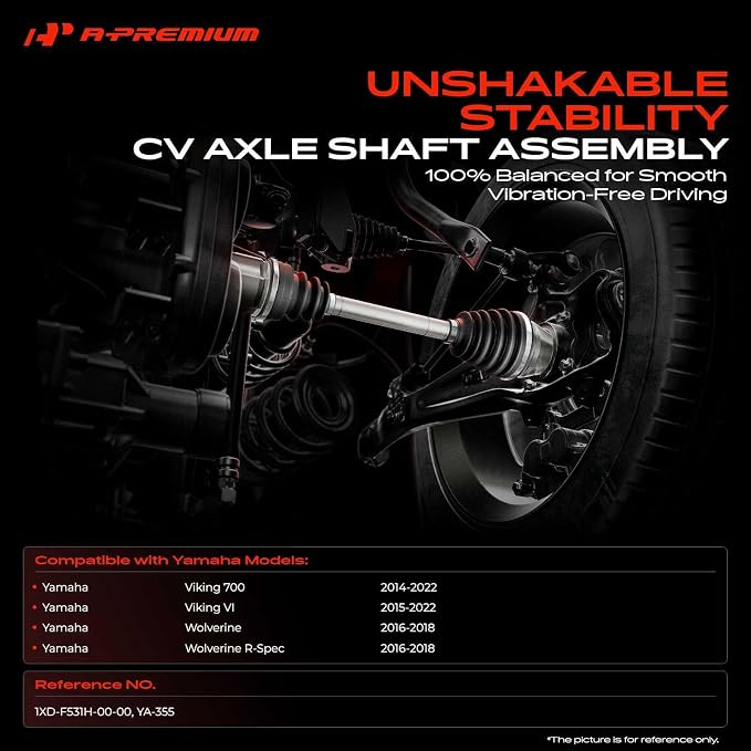A-Premium CV Axle Shaft Assembly Compatible with Yamaha Models - Viking 700 2014-2022, Viking VI 2015-2022, Wolverine 2016-2018, Wolverine R-Spec 2016-2018 - Rear Left or Right, Replace# 1XD-F531H0000