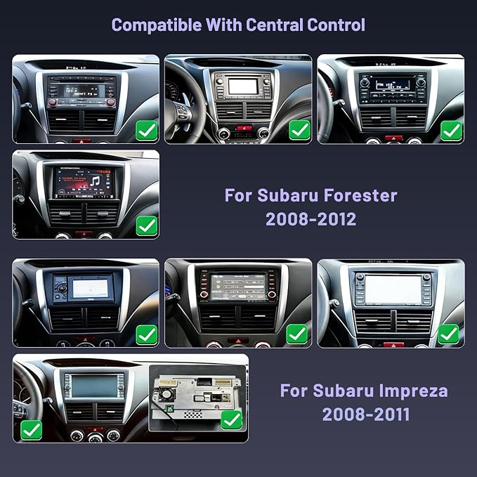 Hikity 4+64G Car Radio Stereo for Subaru Forester Impreza WRX 2008-2012 Radio with 9 Inch Touch Screen, Carplay/Android Auto GPS Navigation/Mirror Link/Hi-Fi/Bluetooth+AHD Backup Camera