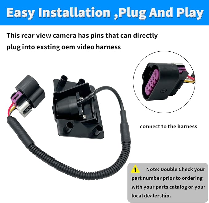 Rear View Back Up Camera Compatible with Cadillac Escalade Chevy Suburban Tahoe GMC Yukon Reverse Park Assist Camera Replaces 15173619 GM1960104