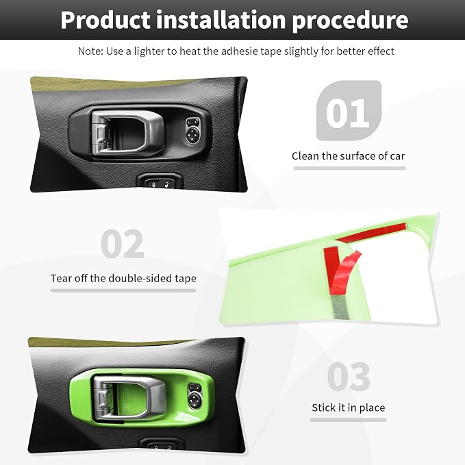 21PCS Light Green Interior Trim Kits Fit for 2018-2023 Jeep Wrangler JL JLU & Gladiator JT 4Door Interior Decor Accessories Dashboard AC Headlight Switch Roof Speaker Inner Door Bowl Steering Button