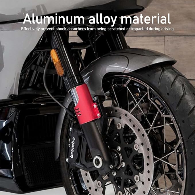 Motorcycle Front Fork Guards for Touring CVO Road Glide FLTRXSE ST FLTRXSTSE CVO Road Glide Upgrade 2024 Dust Protection Lower Fork Leg Deflector Shield (Red)