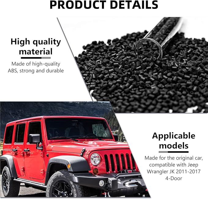 RAZPOY JK 18PCS Interior Trim Kit, Steering Wheel Trim & Gear Shift Cover Air Conditioning Vent Trim Compatible with 2011-2017 Jeep Wrangler JK 4-Door, Carbon Fiber