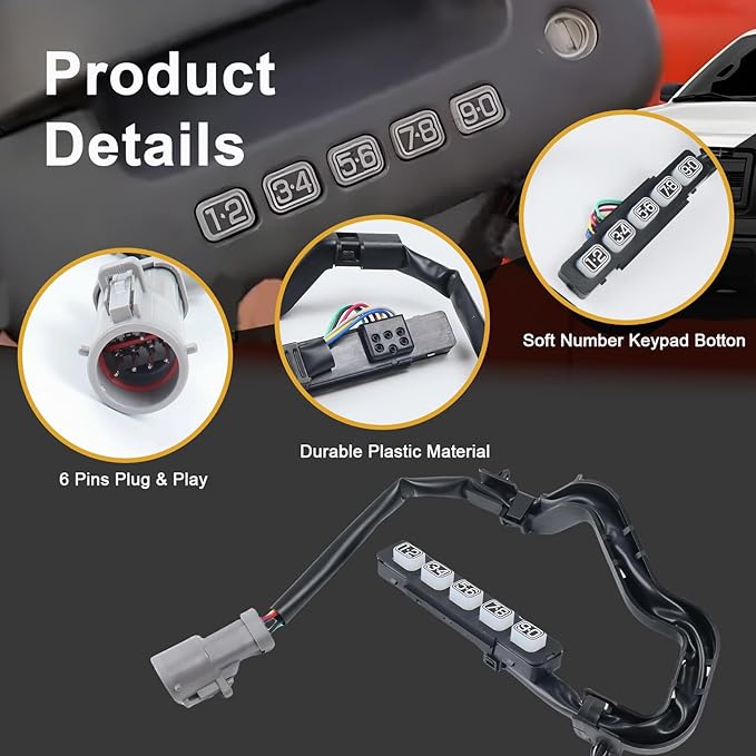 AL3Z-14A626-AAW Keyless Entry Wired Door Keypad Actuator Fit for Ford F150 2009-2014, for Lincoln Mark LT 2010-2014 Left Driver Side Replace# 9L3Z14A626AA AL3T14A626AAW