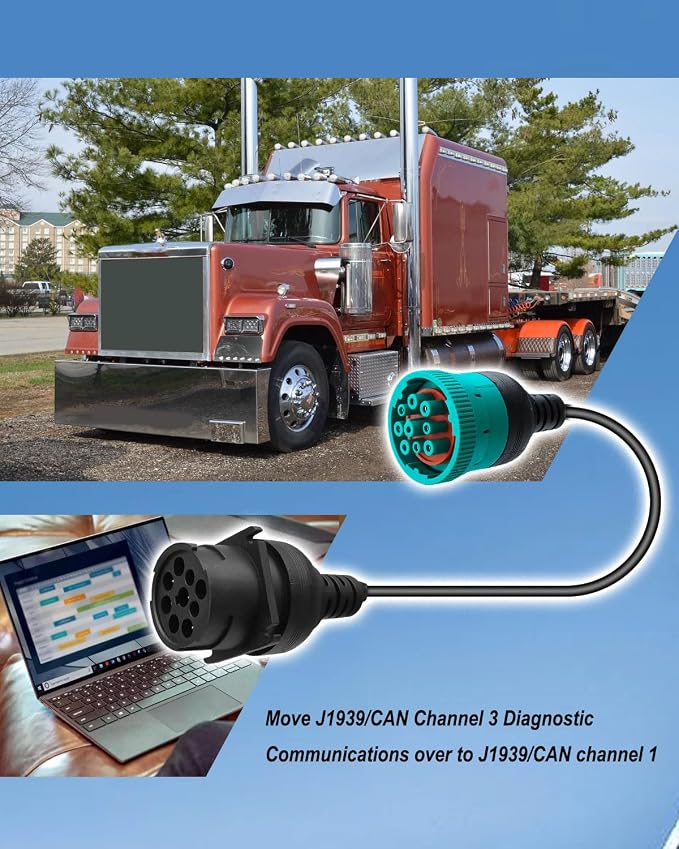 CAN 3-CAN 1 Crossover Cable Fit for Paccar Peterbilts Kenworths Cummins Engines 2016 and Newer