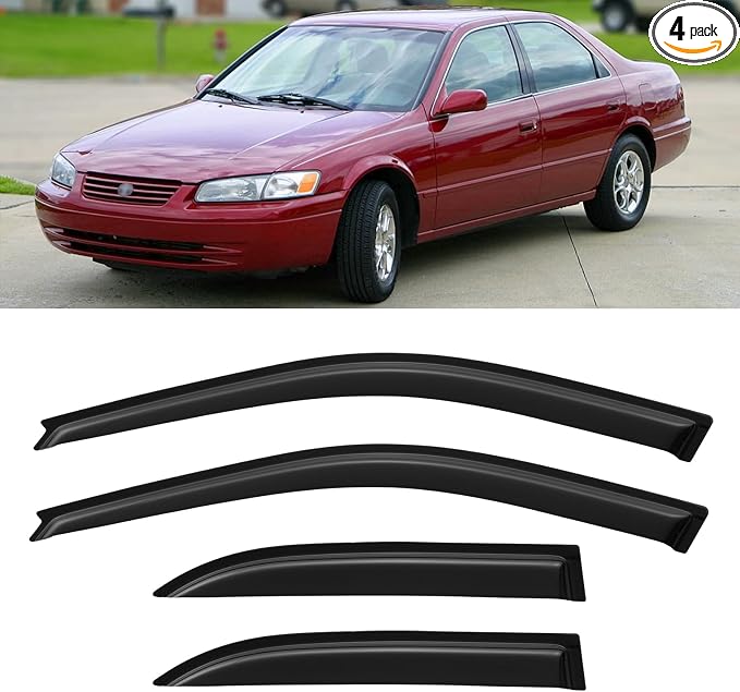 Window Visors Rain Guards Shield for 1997-2001 Toyota Camry, Out-Channel Window Vent Wind Deflectors Visors Shades for 97-01 Camry
