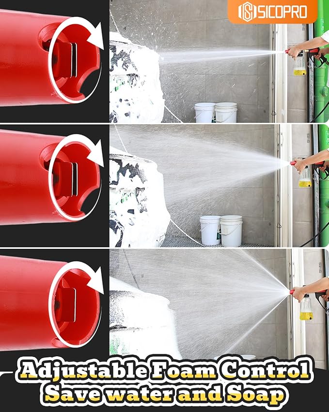 Foam Cannon for Pressure Washer, Car Wash Foam Gun Kit, Tool Daily Foam Cannon with 1/4 Inch Quick Connector, Soap Cannon for Pressure Washer, Foam Gun Car Wash Sprayer