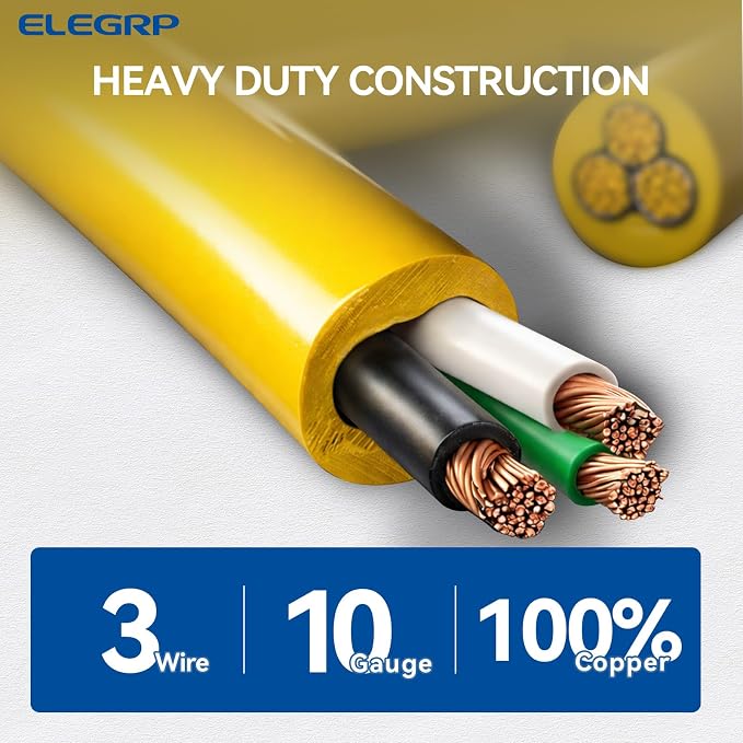 ELEGRP 30 Amp to 50 Amp RV Adapter Cord 12", NEMA TT-30P Male to 14-50R Female, Heavy Duty Dogbone Electrical Converter for Campers, Travel Trailers, Motorhomes - STW 10/3 Gauge, UL Standard Compliant