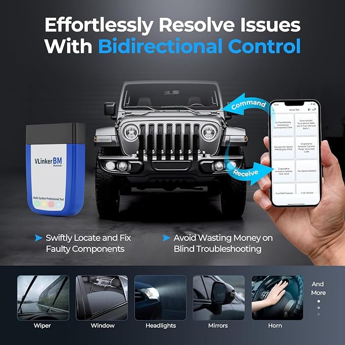 VGATE vLinker BM BT3.0 Bluetooth OBD2 Scanner for Car Diagnostic Scan Tool, Check Engine Light Code Reader, Wireless OBD2 Scanner Auto Diagnostic Scan Tool for Android & Windows (Not iOS)