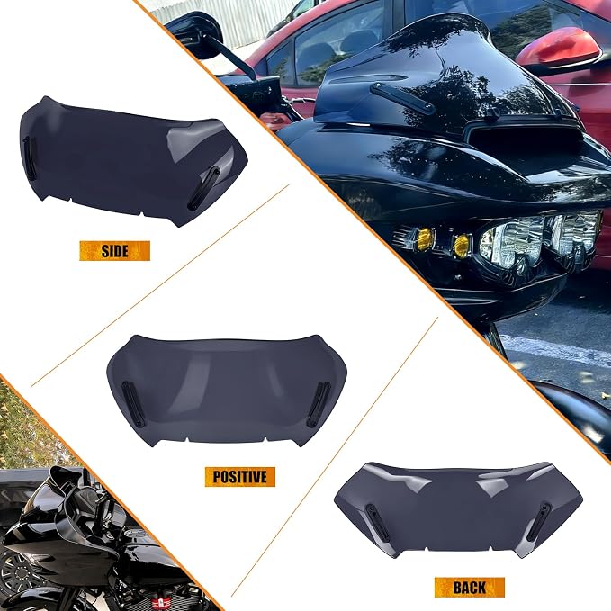 10" Windshield Windscreen Wind Splitter Fit For Harley Road Glide 2023.5-2026 Black