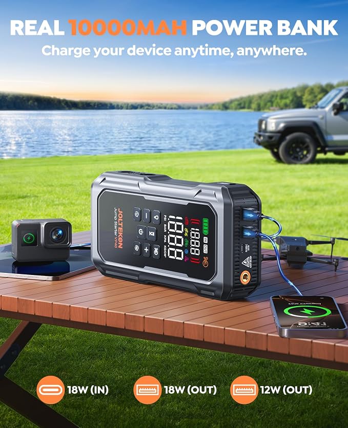 5500A 160PSI 9-in-1 Car Battery Jump Starter with Air Compressor & Air Blower (All Gas 12L Diesel)