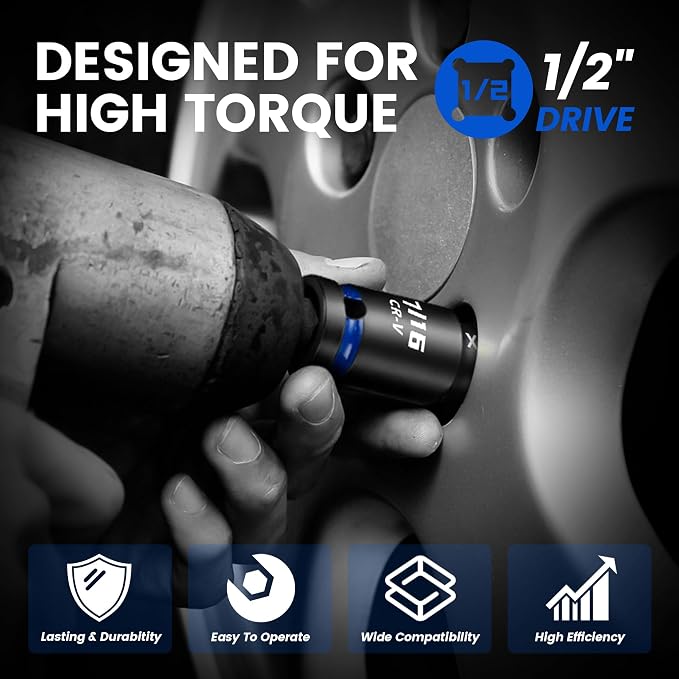 1/2 Inch Drive Click Torque Wrench and 32-Piece Impact Socket Set Bundle, 10-180 Ft.Lb High-Precision Torque Tool & Cr-V Deep SAE/Metric Sockets Master Mechanic Set