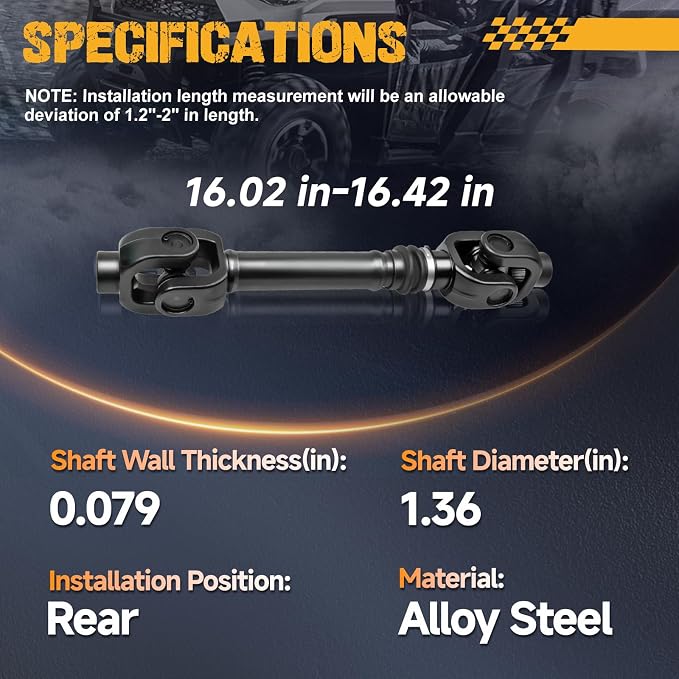 Propeller Drive Shaft Prop Fit for Can-Am Commander 800/800R | Fit for Can-Am Commander MAX 800R | Fit for Can-Am Commander MAX 1000/1000R, OE 703500854, 703500924