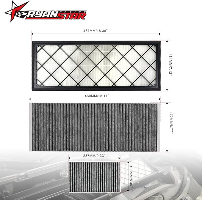 RYANSTAR RACING 6 PCS Cabin Air Filter HEPA Air Intake Filter with Activated Carbon Compatible with Tesla Model Y 2020-2025 Model Y Accessories